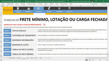 Load image into Gallery viewer, Planilha de Frete Mínimo Lotação ou Carga Fechada em Excel
